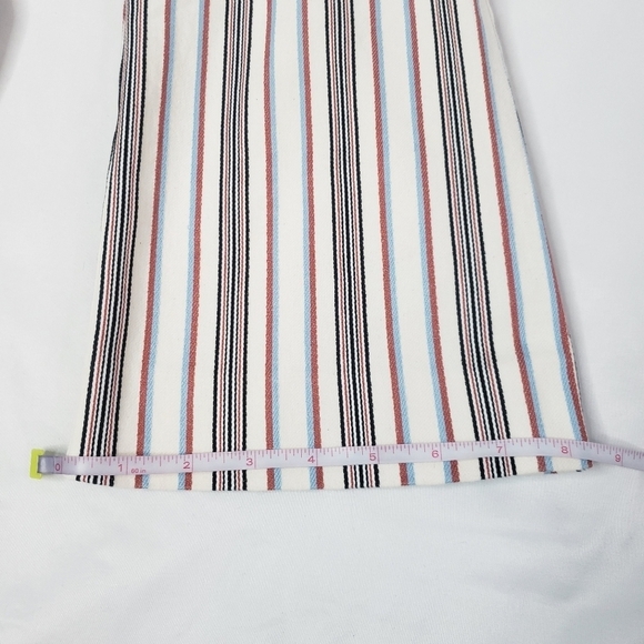 Derek Lam 10 Crosby Ankle Crop Pants Retro Stripe Trousers Cream - Picture 8 of 13